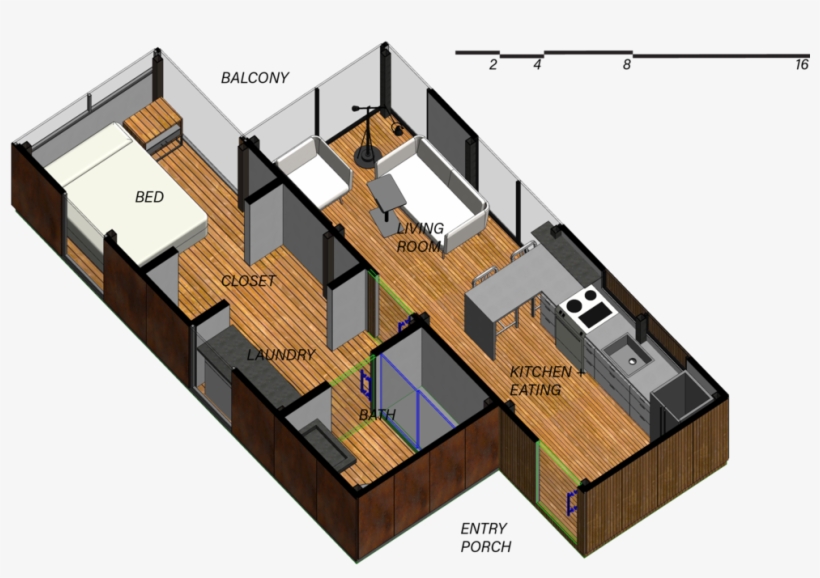 Typ Unit Iso Plan - Floor Plan, transparent png download
