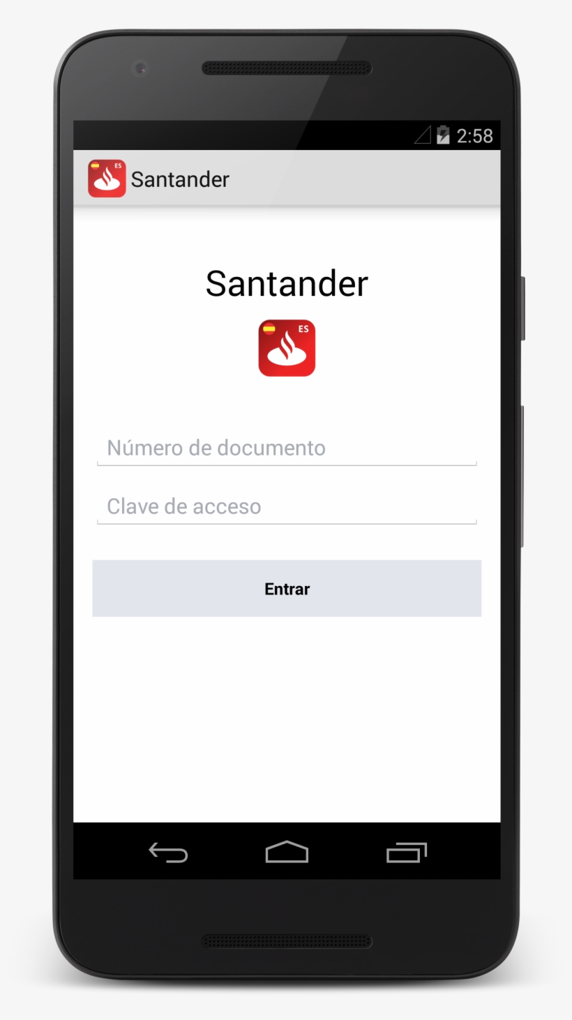 Santander Fake Screen - Plain Text Android Studio, transparent png download
