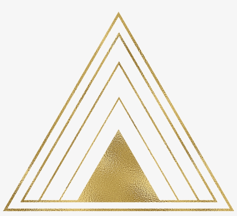 #ftestickers #geometricshapes #triangle #abstract #gold - Triangle, transparent png download