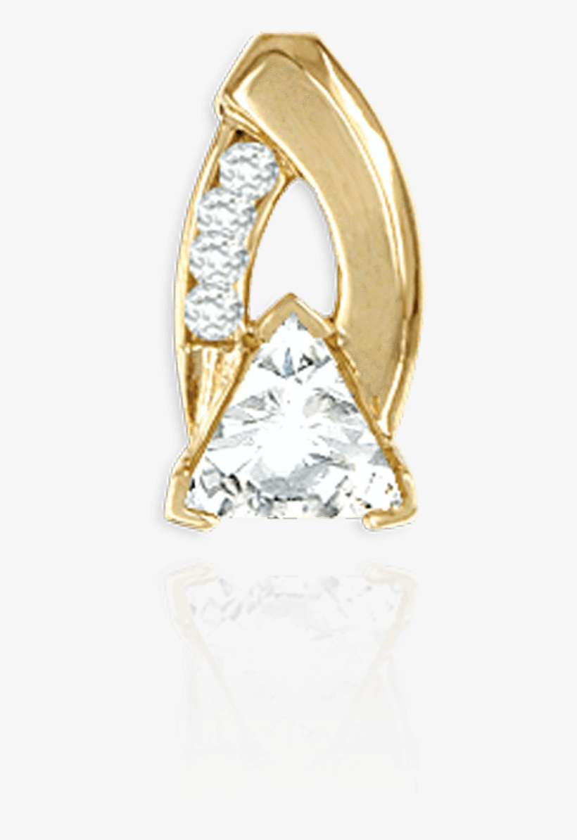 14k Gold Triangle Pendants - Engagement Ring, transparent png download