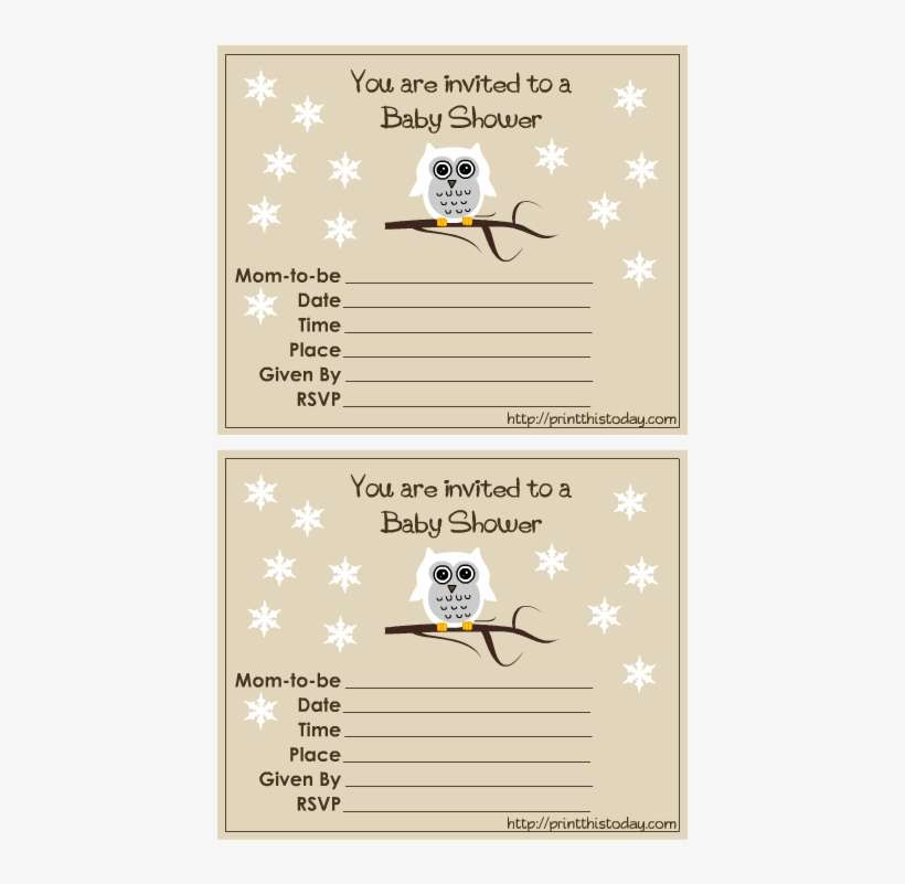 Free Cute Owl Baby Shower Invitations Baby Shower Invitations - Cartoon, transparent png download