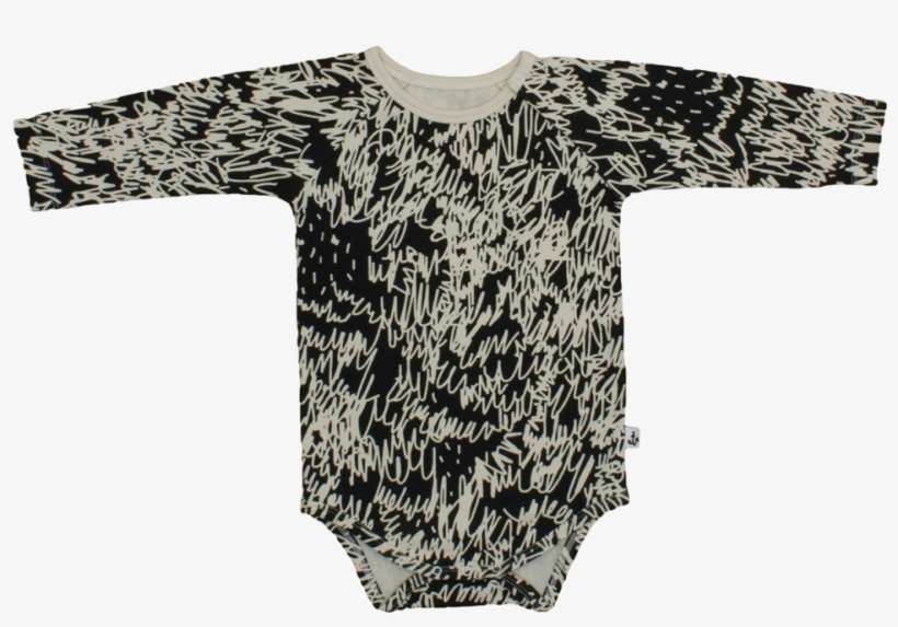 Noé & Zoë Body Ls Raglan Aop Scribbles - Infant Bodysuit, transparent png download