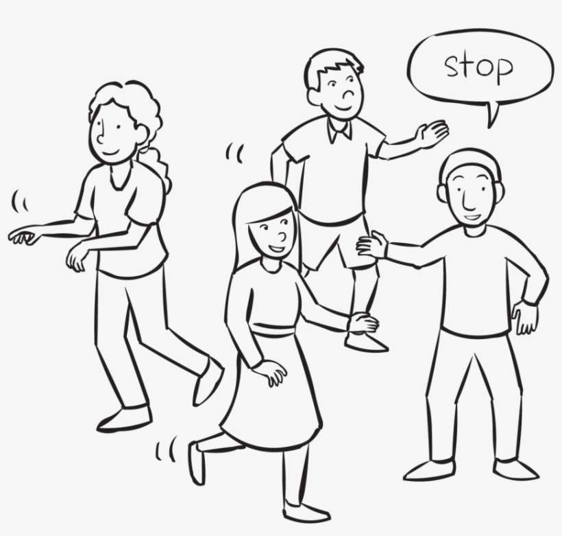Back People Moving About An Area As Part Of Fun Energiser - Line Art, transparent png download