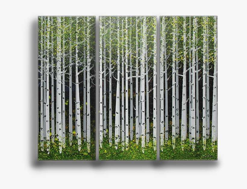 Summer Aspen Trees 3-panel Box Art - Grass, transparent png download
