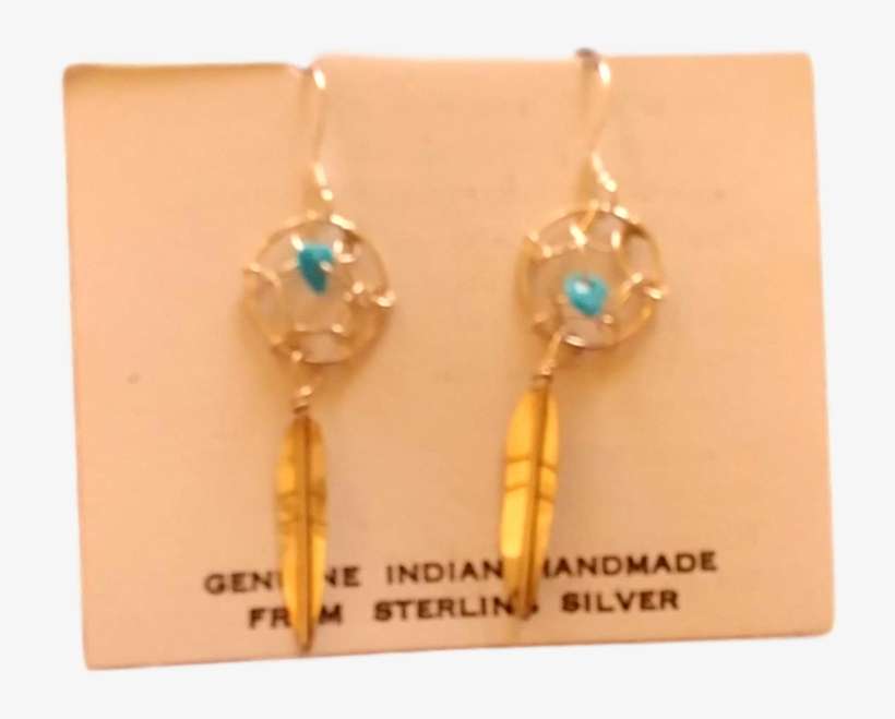 Jewelry Earrings Dreamcatcher Feather Dangle Sterling - Earrings, transparent png download