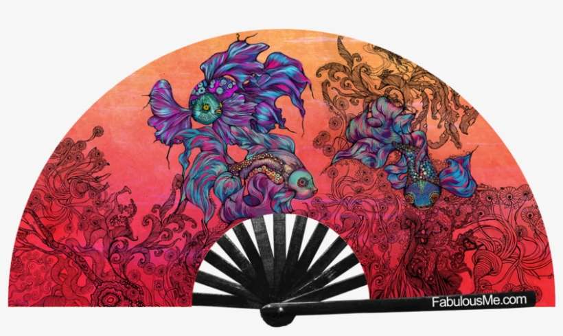 Betta Fish Circuit Party Uv Glow Fan By Fabulous Me - Motif, transparent png download