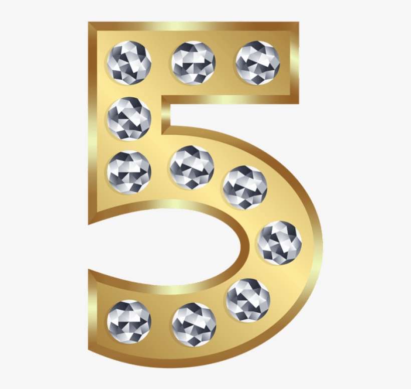 Free Png Download Five Gold Number Clipart Png Photo - Transparent Png Gold Numbers, transparent png download
