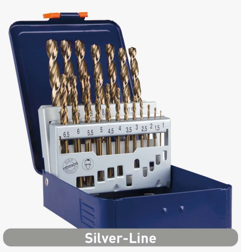Hss Co Jobber Drill Bit Set, Silver Line, In Metal - Machine, transparent png download
