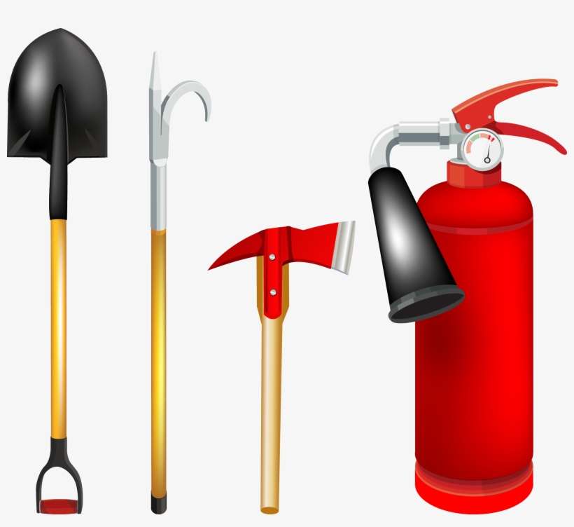 Firefighter Clipart Fire Extinguisher - Fire Fighting Tools, transparent png download