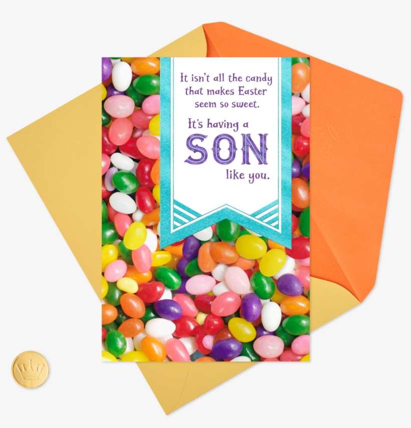 Jelly Beans Easter Card For Son - Confectionery, transparent png download