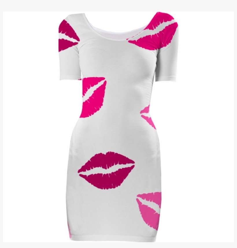 Bodycon Dress Pink Lips Kiss Love $85 - Kiss Png, transparent png download