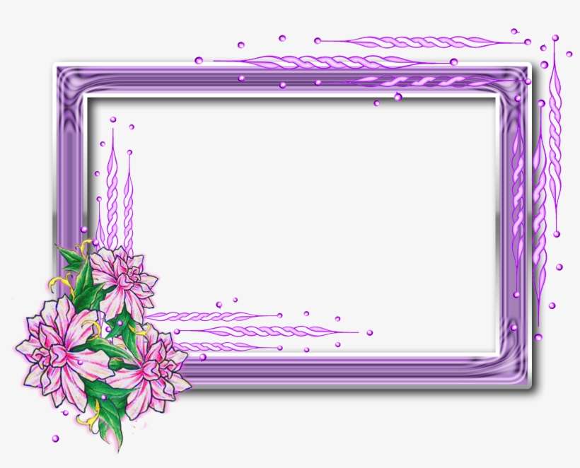 Lindos Marcos De Flores Para Fotos 2018 - Transparent Background Purple Photo Frame, transparent png download
