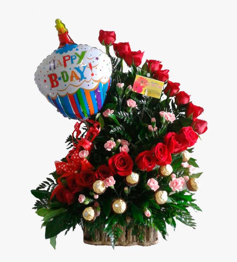 Cu-06 Arreglo De Cumpleaños Con 18 Rosas Rojas Con - Bouquet, transparent png download