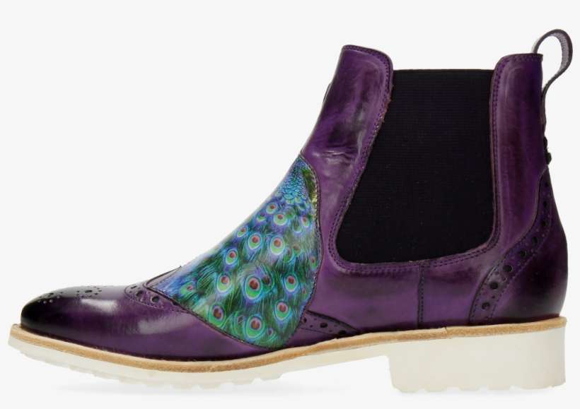 Ankle Boots Amelie 44 Purple Flame Peacock Bee - Chelsea Boot, transparent png download