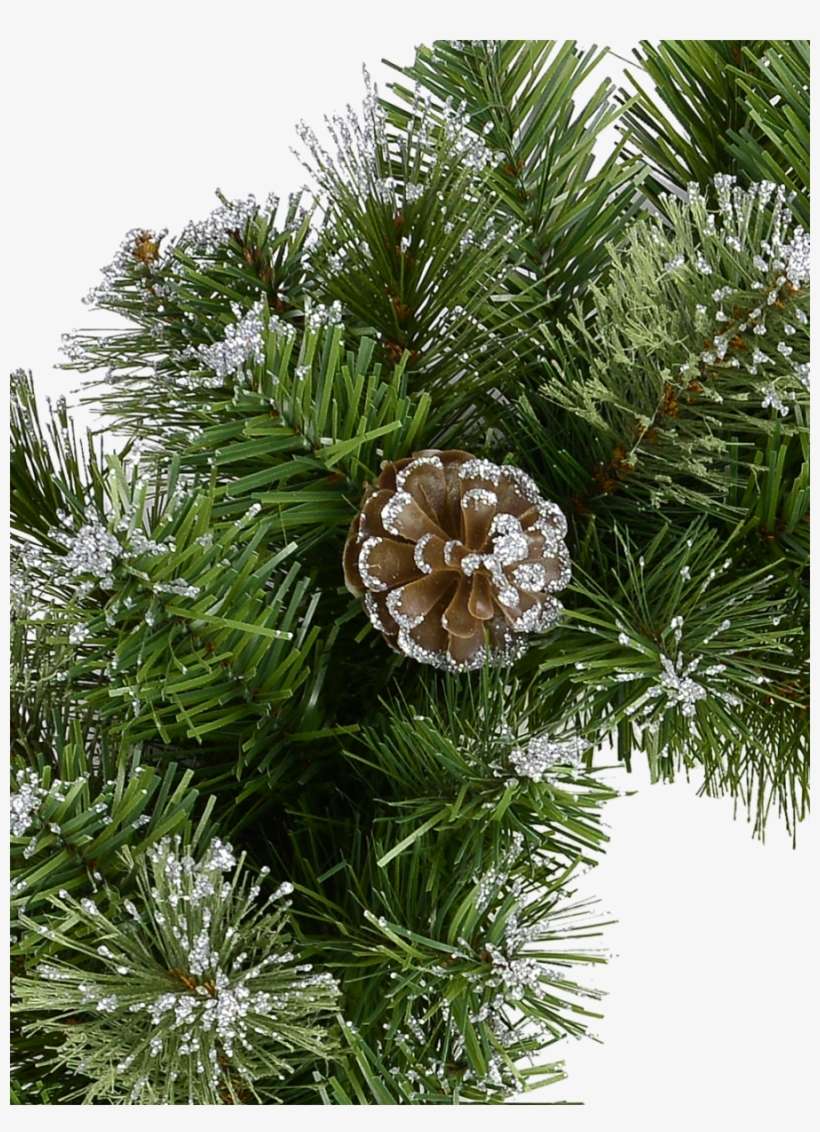 Natural Look Pine Wreath With Pine Cones & Lightly, transparent png download