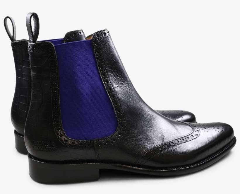 Ankle Boots Erol 32 Black Elastic Purple Flame - Chelsea Boot, transparent png download