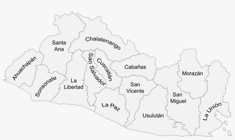Mapa De Departamentos De El Salvador Con Etiquetas - Mapa El Salvador Png, transparent png download