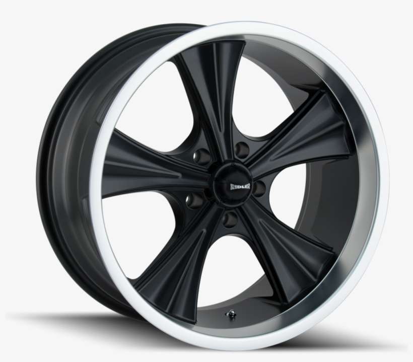 651 Matte Black W/ Machined Lip - Ridler Wheels 651, transparent png download