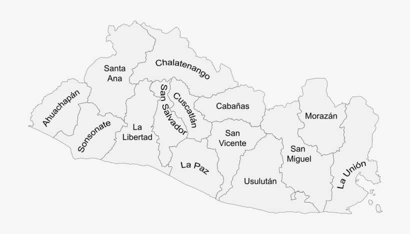 Mapa De Departamentos De El Salvador Con Etiquetas - Mapa El Salvador Png, transparent png download