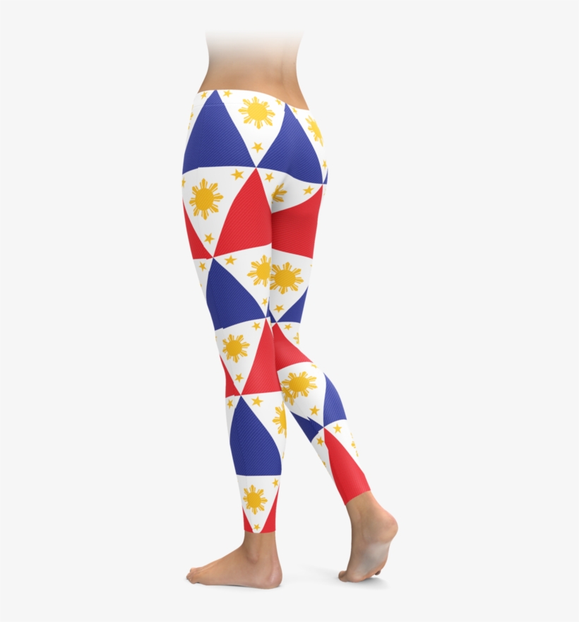 Filipino Flag Geoemtric Leggings - Leggings, transparent png download