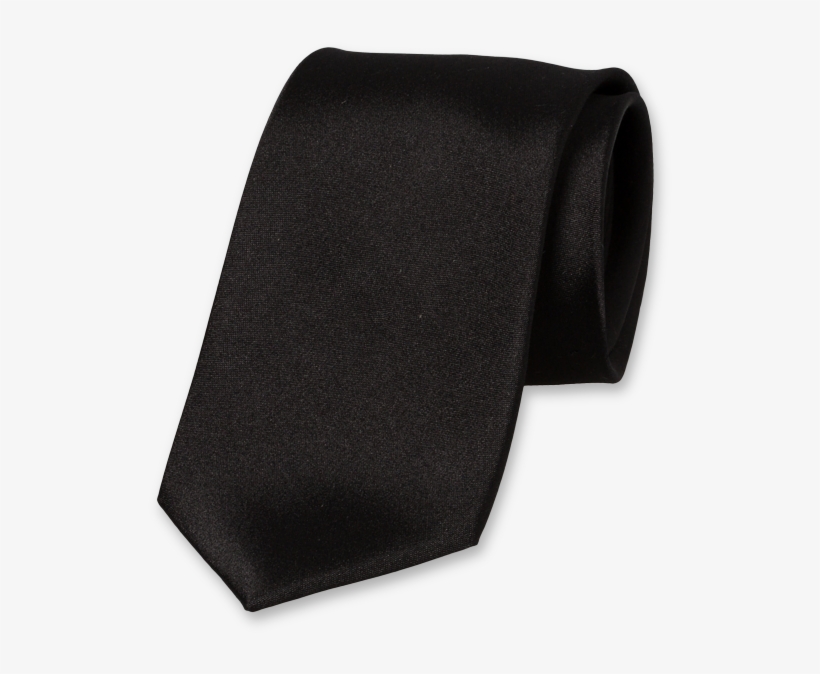 Black Satin Silk Tie - Zwarte Stropdas, transparent png download