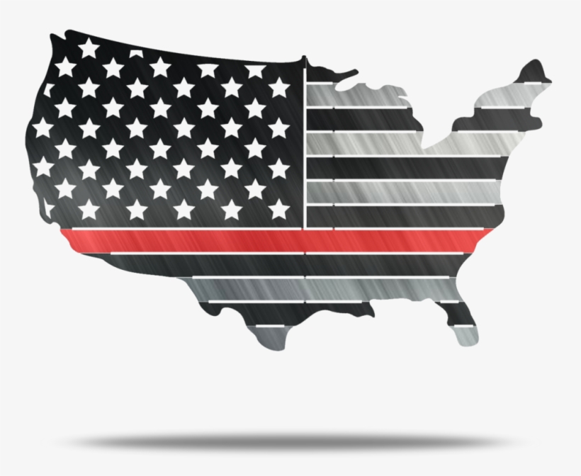 Usa Metal Red Line Conus Flag Fire Metal Wall Art - American Flag, transparent png download