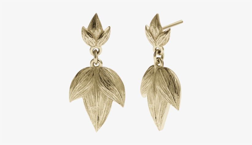 Meadowlark Etched 3 Leaves Drop Earrings Medium - Earring, transparent png download