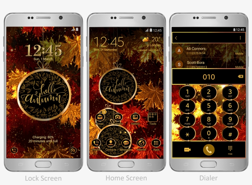 Golden Leaves - Steampunk Phone Theme, transparent png download