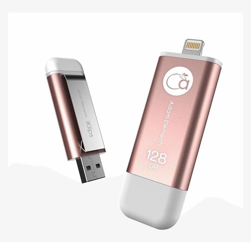 Adam Elements 128gb Iklips Apple Lightning - Iphone Rose Gold Flash Drive, transparent png download