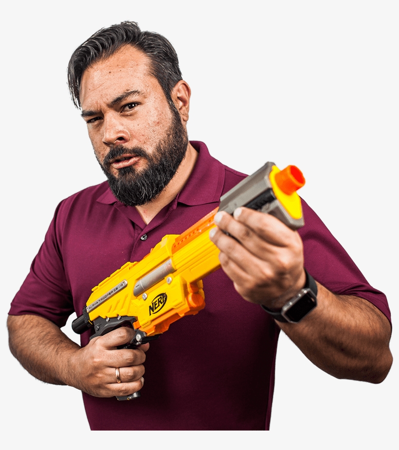 Alvaro Posing With A Nerf Gun - Water Gun, transparent png download