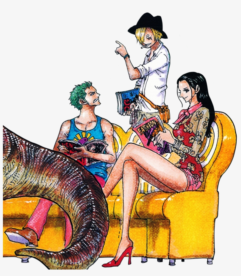 Sanji, Zoro & Robin From The Cover Of Color Walk - Cartoon, transparent png download