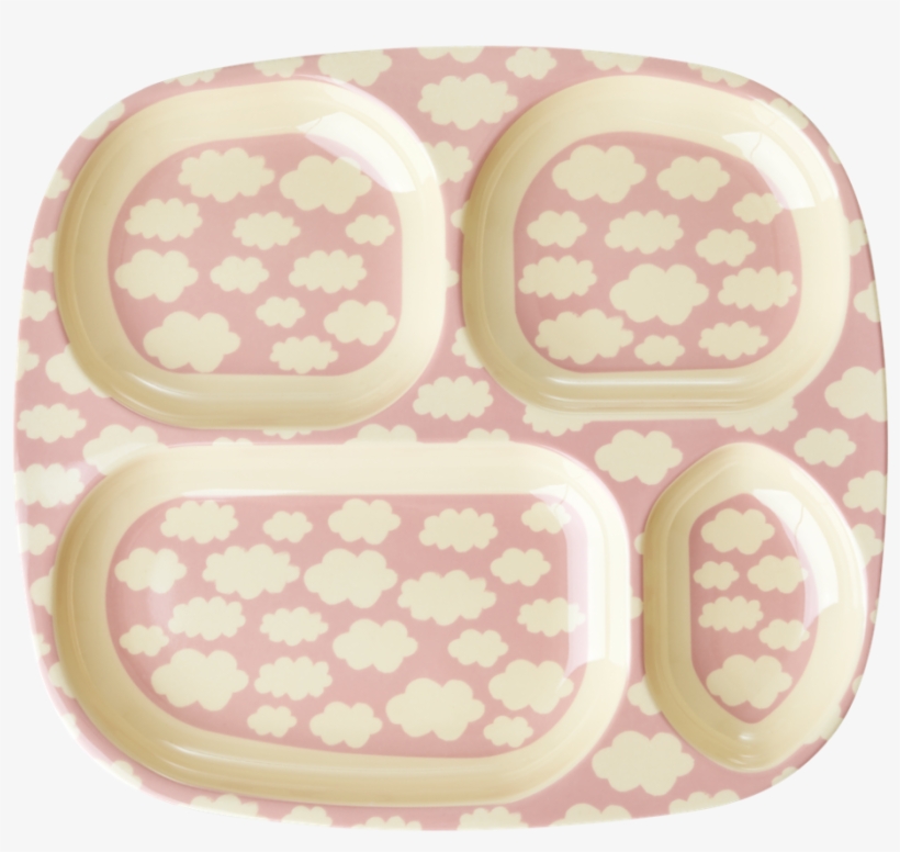 Kids 4 Room Melamine Plate Pink Cloud Print Rice Dk - Plate, transparent png download