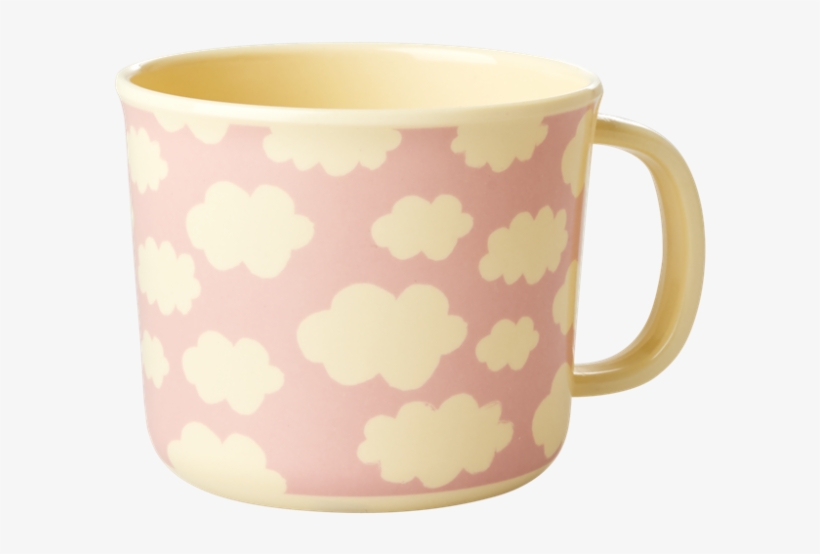 Baby Melamine Cup With Handle Pink Cloud Print Rice - Coffee Cup, transparent png download