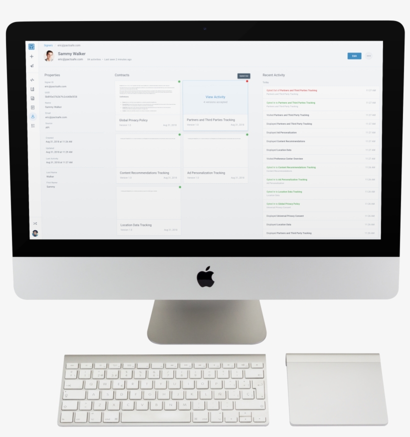 Transparent Imac Mockup With Keyboard And Trackpad - Output Device, transparent png download