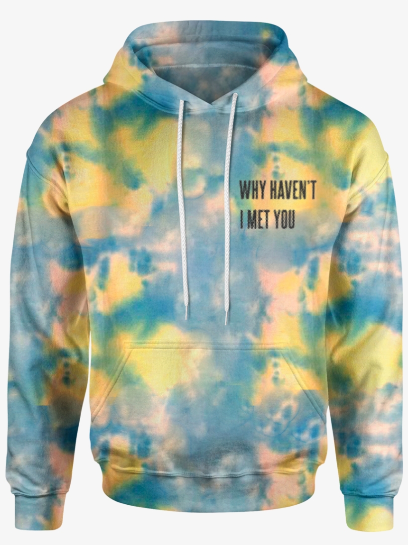Whimy Blue Tie Dyed Sunflower Hoodie - Hoodie, transparent png download