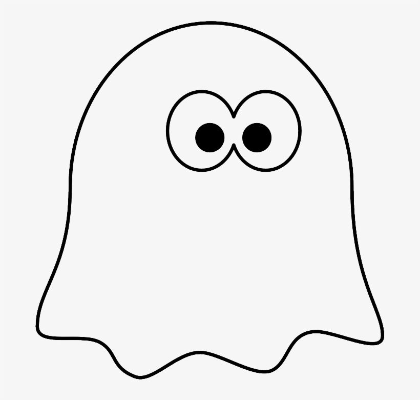 Coloring Little Pages Art Ideas For My Ⓒ - Black And White Cartoon Ghost, transparent png download