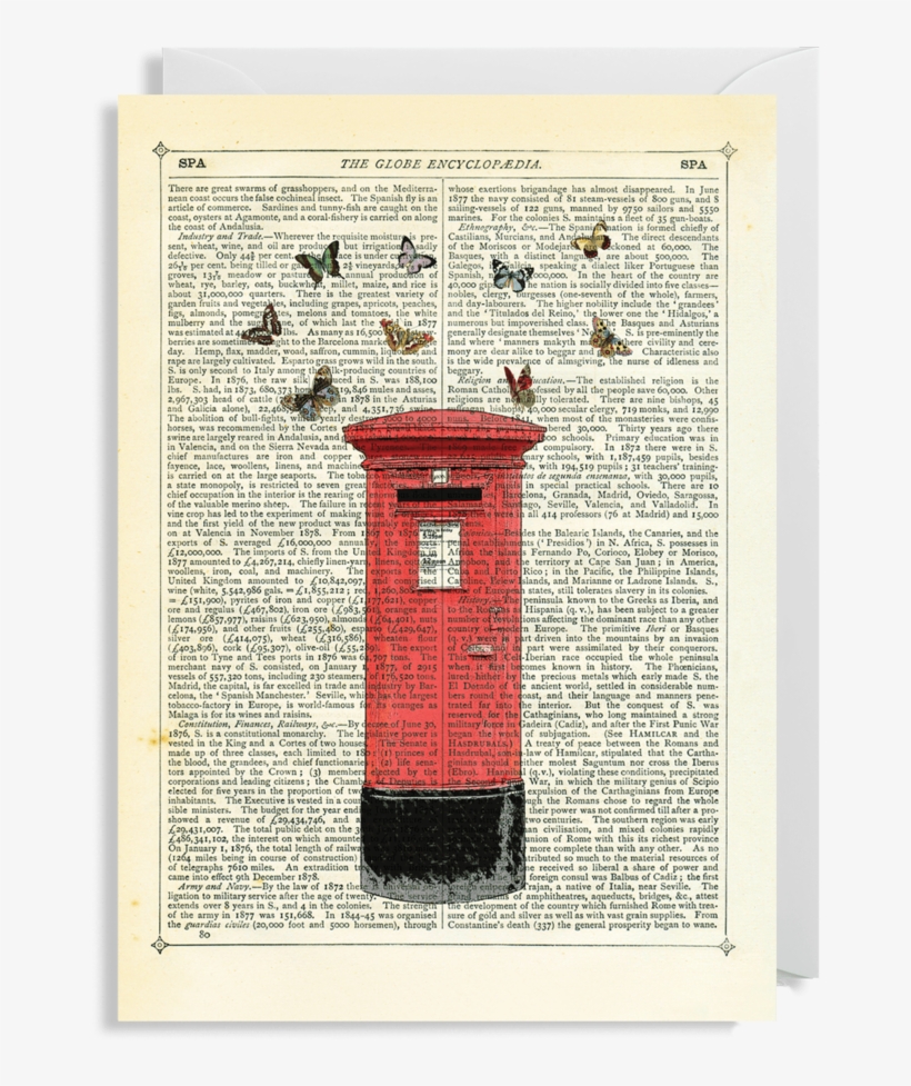 Letterbox And Butterflies Card - Door, transparent png download