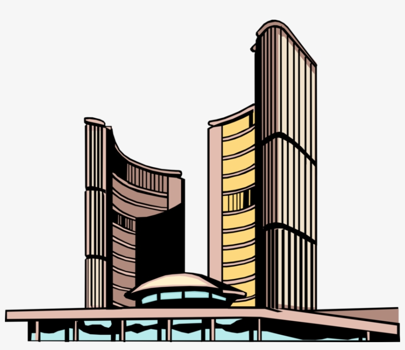 Vector Illustration Of Urban Metropolitan City Hall, - Toronto City Hall, transparent png download