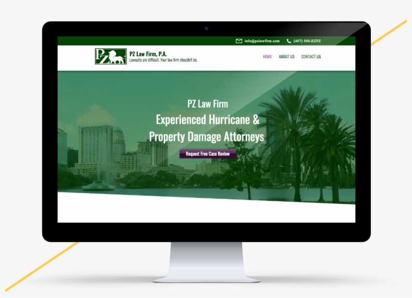 Imac Mockup Of The Pz Law Firm Website - Led-backlit Lcd Display, transparent png download