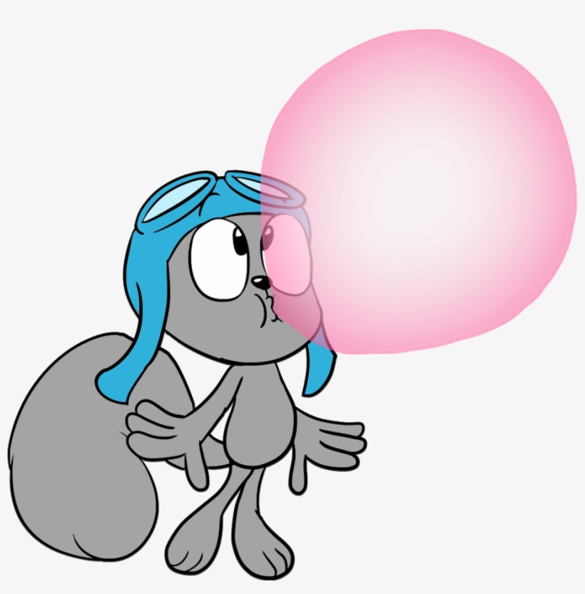 Rocky's Gum Blowing Floating By Juacoproductionsarts - Flying Cartoon Squirrel, transparent png download