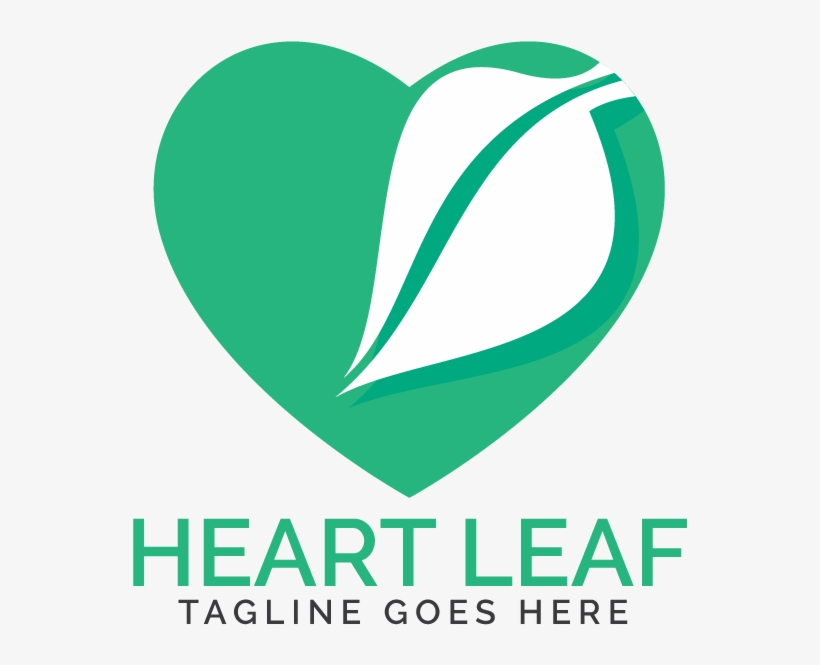 Heart Leaf Logo Design - Heart, transparent png download