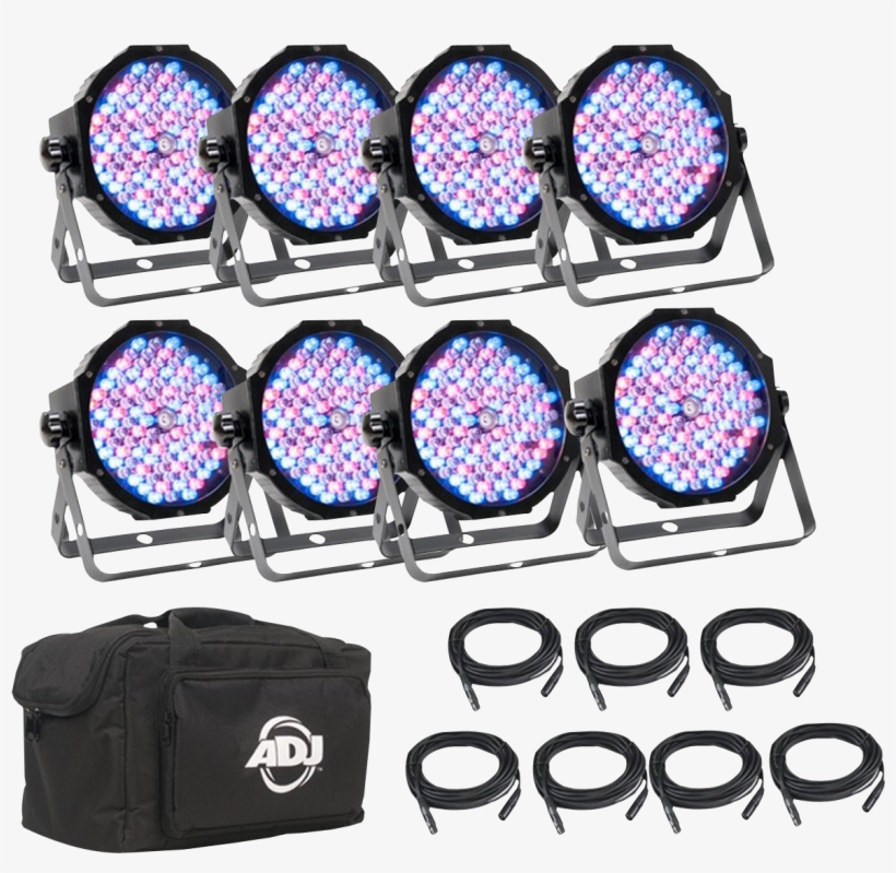American Dj Mega Flat Pak 8 Plus Led Par Can Package - American Dj Mega-flat-pak-plus, transparent png download