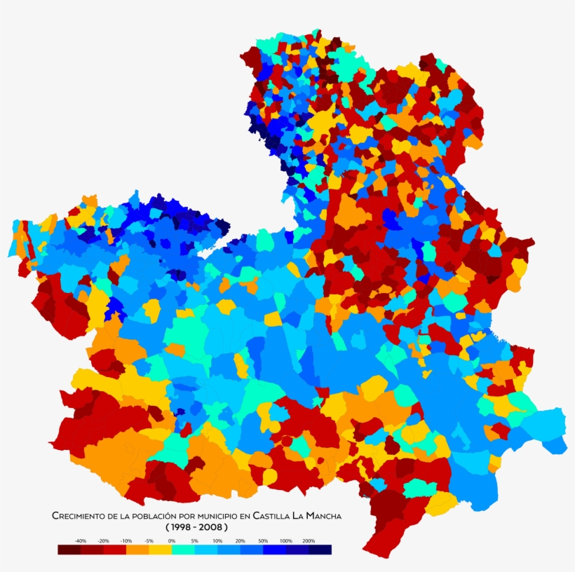 Castilla La Mancha Crecimiento 1998 2008 - Comarcas De Albacete, transparent png download
