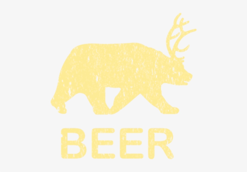 Funny Gym Beer Bear Deer Vintage - Grizzly Bear, transparent png download