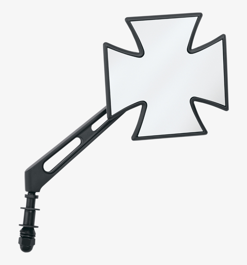 Drag Specialties Black Maltese Cross Universal Mirrors - Retroviseur Moto Croix De Malte, transparent png download