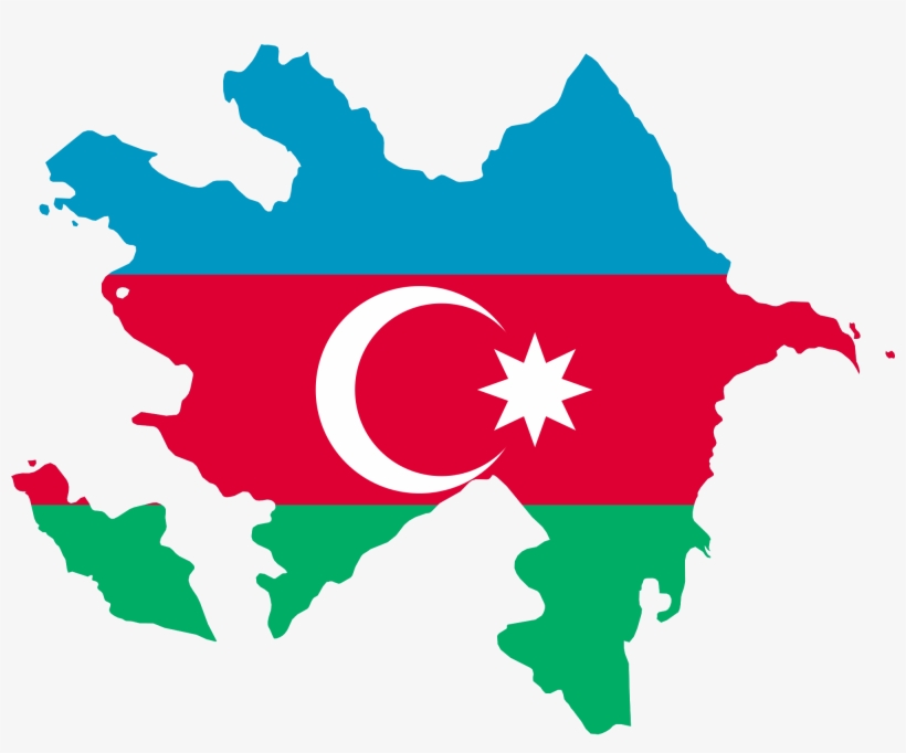 Outline Transparent World Map B1b,black Outline World - Azerbaijan Flag Map, transparent png download