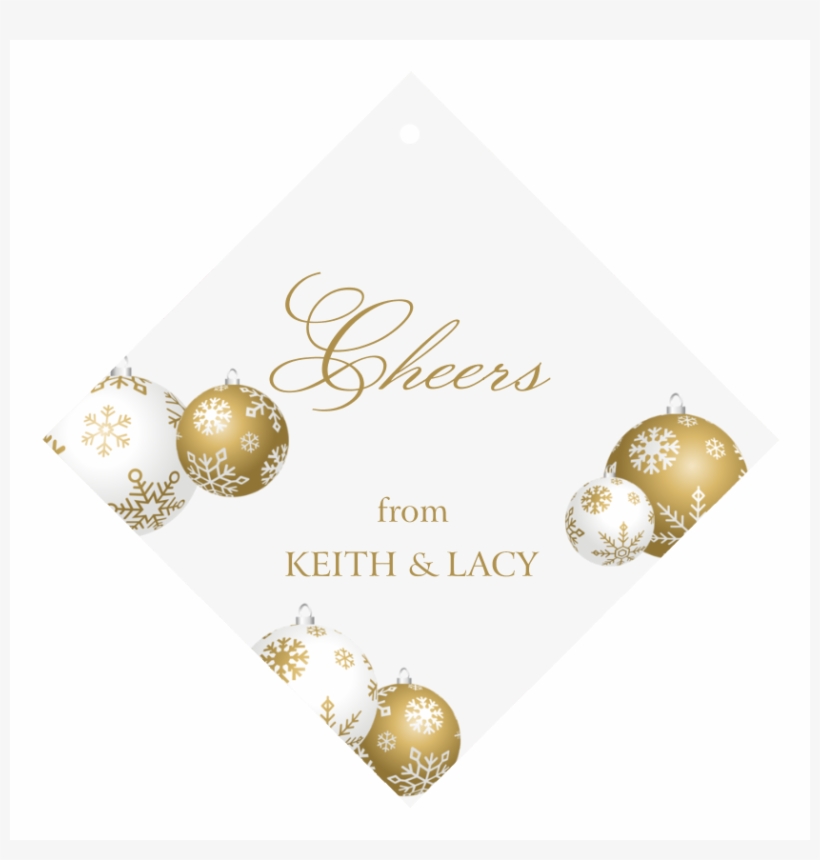 Gold Ornaments Wine Hang Tag - Christmas Ornament, transparent png download