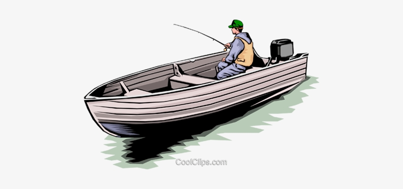 Fisherman In Boat Royalty Free Vector Clip Art Illustration - Как Нарисовать Рыбака В Лодке, transparent png download
