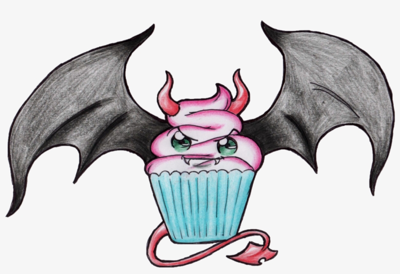 28 Collection Of Evil Cupcake Drawing - Cool Cupcake Drawings, transparent png download