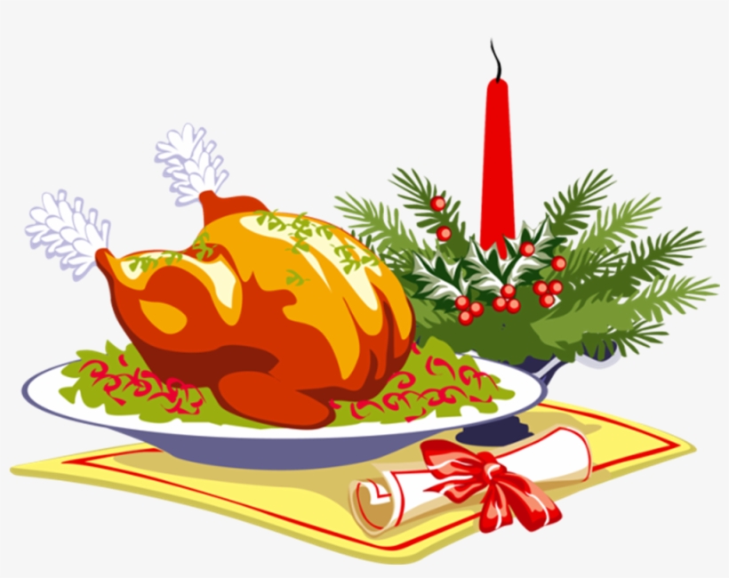 28 Collection Of Christmas Dinner Clipart Png - Thanksgiving Dinner Greeting Card, transparent png download
